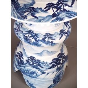 染付山水画灯籠|有田焼 陶芸作家 藤井錦彩作の詳細画像3