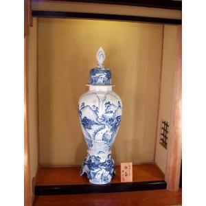 染付山水画飾り特大八角沈香壺|有田焼 陶芸作家...の詳細画像3
