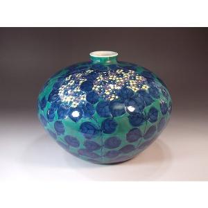 有田焼 染付蛸唐草文様花瓶｜陶芸作家 藤井錦彩 作 : 有田焼 藤井錦彩