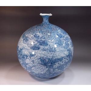 有田焼 染付金彩唐草牡丹絵香炉｜陶芸作家 藤井錦彩 作 : 有田焼 藤井