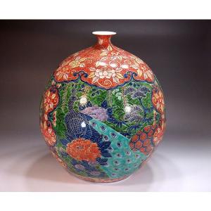 有田焼 染錦金彩唐草桐鳳凰絵飾り沈香壺｜陶芸作家 藤井錦彩 作
