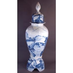 有田焼 染付山水画飾り特大八角沈香壺|陶芸作家...の詳細画像1
