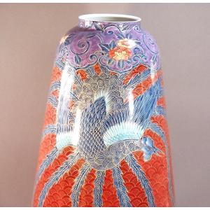 有田焼 金彩青海波鳳凰絵特大花瓶|陶芸作家 藤...の詳細画像1