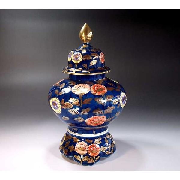 有田焼　古伊万里様式金欄手菊牡丹絵飾り沈香壺｜陶芸作家　藤井錦彩 作