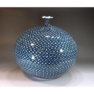 有田焼 金欄手様式金彩七宝文様花瓶|陶芸作家 藤...の商品画像