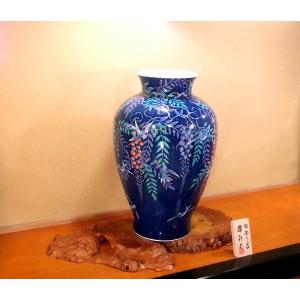 有田焼 色鍋島様式藤燕絵特大花瓶|陶芸作家 藤...の詳細画像3