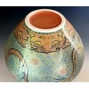 金襴手様式釉裏彩吉祥龍絵花瓶|有田焼 陶芸作家...の詳細画像3