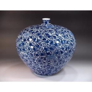有田焼　花瓶　花器 花入　総手描き　金彩陶芸作家 藤井錦彩 作　【定価19万】 有田焼 金彩釉裏紅桜燕絵花瓶｜陶芸作家 藤井錦彩 作 : 有田焼