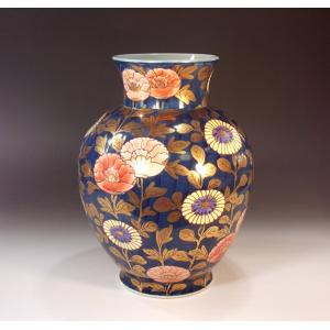 金彩梅絵花瓶｜有田焼 陶芸作家 藤井錦彩作 : 有田焼 藤井錦彩窯