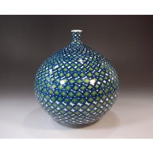 有田焼 染付蛸唐草文様花瓶｜陶芸作家 藤井錦彩 作 : 有田焼 藤井錦彩
