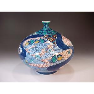 色鍋島様式金彩吉祥宝尽くし文様花瓶｜有田焼 陶芸作家 藤井錦彩作