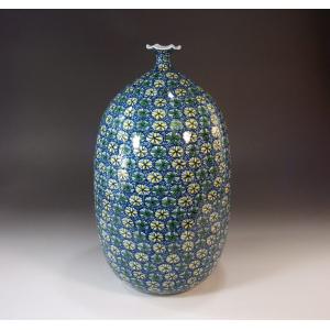 色鍋島様式金彩吉祥宝尽くし文様花瓶｜有田焼 陶芸作家 藤井錦彩作
