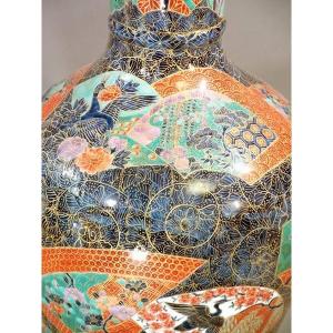 有田焼 染錦金彩青海波花鳥絵波渕飾り壺|陶芸作...の詳細画像2