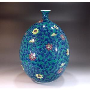 有田焼 染付山水画飾り壺｜陶芸作家 藤井錦彩 作 : 有田焼 藤井錦彩窯