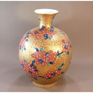 有田焼 黄金桜絵特大花瓶|陶芸作家 藤井錦彩 作の詳細画像1