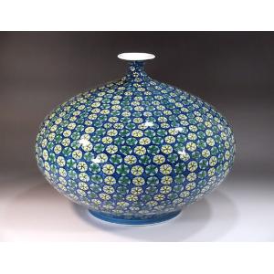 色鍋島様式薊絵花瓶｜有田焼 陶芸作家 藤井錦彩作 : 有田焼 藤井錦彩窯