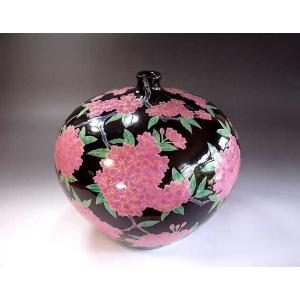 金欄手様式天目釉桜絵花瓶|有田焼 陶芸作家 藤...の詳細画像1