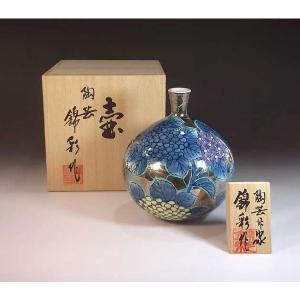有田焼 染付蛸唐草文様花瓶｜陶芸作家 藤井錦彩 作 : 有田焼 藤井錦彩