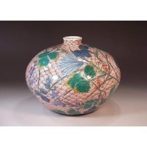 有田焼 金襴手景図飾り沈香壺｜陶芸作家 藤井錦彩 作 : 有田焼 藤井錦