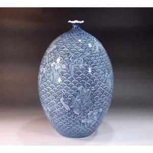 有田焼 花瓶 奥川俊右ェ門作 錦つつじ花生 item no.2f446 : ハマダヤ