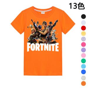 Tシャツ FORTNITE フォートナイト ティーシャツ 半袖 黒 ブラック ゲーム ロゴ 子供 男女兼用コスチューム アニメ 通気吸汗 13色｜kinseido2020