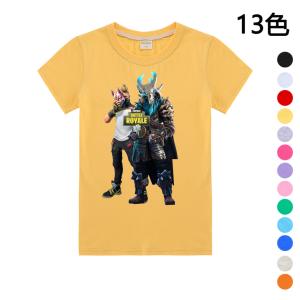 Tシャツ FORTNITE フォートナイト ティーシャツ 半袖 黒 ブラック ゲーム ロゴ 子供 男女兼用コスチューム アニメ 通気吸汗 13色｜kinseido2020