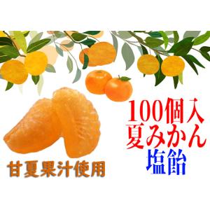 みかん塩飴（夏みかん味） 1袋100個入り 業務用 甘夏果汁使用 直火炊きキャンディ