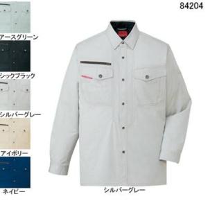 自重堂 作業服 作業着 84204 ストレッチ長袖シャツ 5L・シルバーグレー130 春夏用