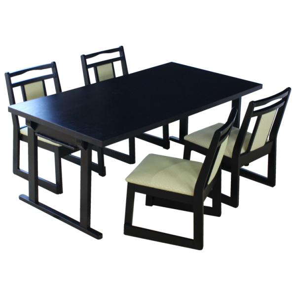 幅150 4人掛けテーブル+座面高35cm持ち手有りチェア×4【WT-15080+B-50】和泉 和...