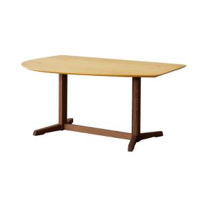 変形テーブル単品  オーク  木製2本脚ウォールナット  幅150×奥行100×高さ70cm  Aステージ  開梱設置  ダイニングテーブル｜kinta