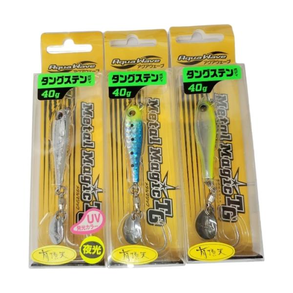 アクアウェーブ  メタルマジックTG40g 有頂天 マイティーシルバー チャートヘッドイワシ チャー...