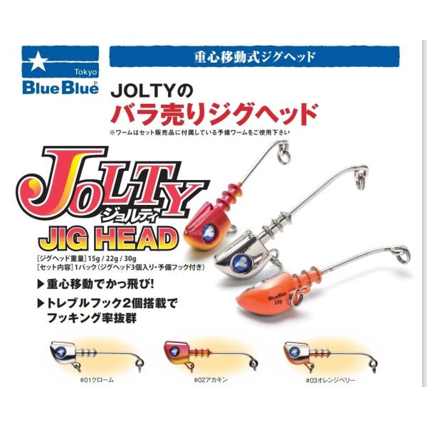 ブルーブルー ジョルティジグヘッド 15g / 22g / 30g カラー４種　メール便