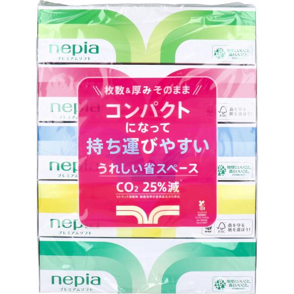 ネピア プレミアムソフト ティシュ 360枚(180組)×5個パック