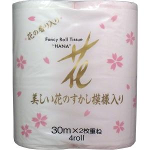 花ゴールド トイレットペーパー ３０ｍ２枚重ねＸ４ロール入