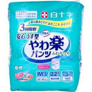 サルバ やわ楽パンツ 安心うす型 男女共用 M-Lサイズ 3回吸収 ( 22枚入