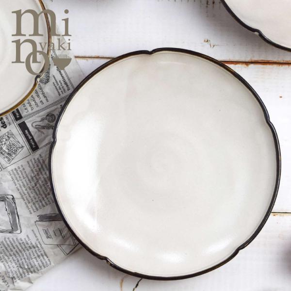 粉引 大皿 おしゃれ 和食器 陶器 姫りんか 渕錆 美濃焼 たたら