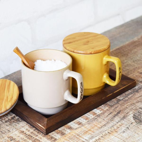 キャニスター用 木台 ドライキャニスター2個置き用 天然木 焼き付け 美濃焼