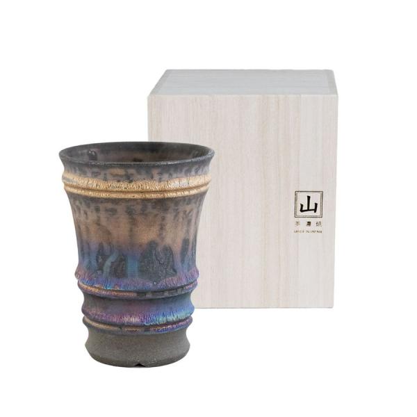 タンブラー 酒器 彩輪 手作り プレゼント ギフト 木箱入り 角山窯 06712