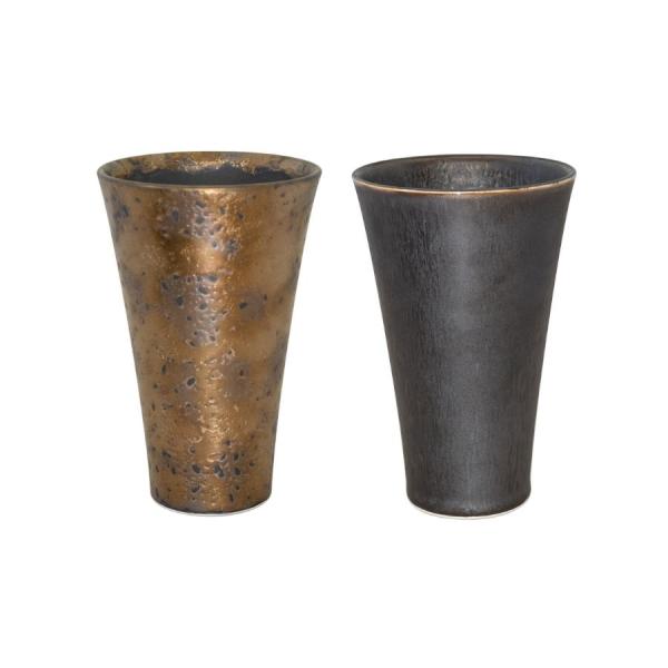 カップ ビアカップ 大 酒器 ペア プレゼント ギフト 金銀彩 益見窯 06742