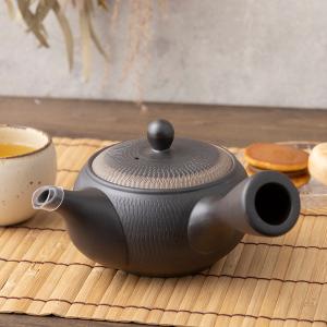 三陶 萬古焼 紫泥急須 実山窯 伊藤実山 伝統工芸士 1.5号玉型石目急須