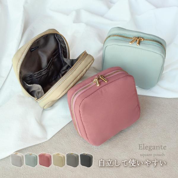 公式 Elegante 化粧ポーチ メイクポーチ コスメポーチ マルチポーチ 大容量 軽量 仕切り ...