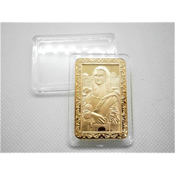 レオナルド・ダ・ヴィンチ モナリザ ゴールドメッキ 記念コインコレクション土産アートバー インゴット...