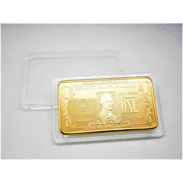 アメリカ1ドル紙幣デザイン！24K 金の延べ棒 インゴット！金塊 新品 ゴールドバー プレート！40...