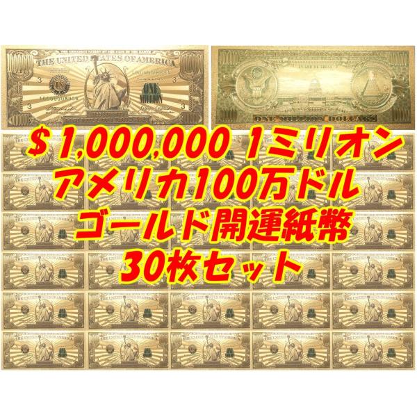 ご商売 お土産 パーティグッズ 結婚式二次会にも！アメリカ100万ドル 1ミリオンゴールド開運紙幣3...