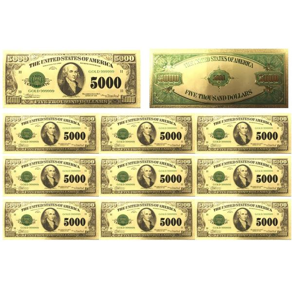 金運アップ！アメリカ合衆国 第4代大統領ジェームズ・マディソン発行終了紙幣デザイン！開運ゴールド50...