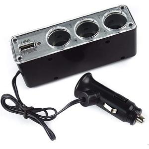 シガーソケット チャージャー 3連 (12V 対応)ライター USB ポート 付き 使える 便利 USB