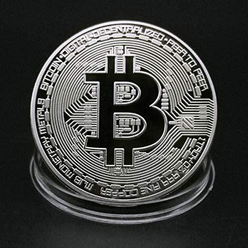 ビットコイン 仮想 通貨 コイン グッズ アートコレク BitCoin 記念硬貨 (シルバー)　 1...