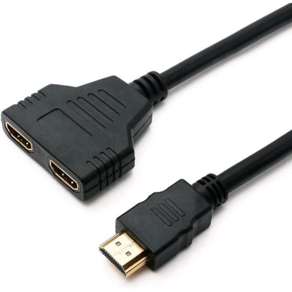 HDMI分岐ケーブル 長さ30cm 1080p フルHD対応 1入力/2出力 2台モニター同時接続 ...