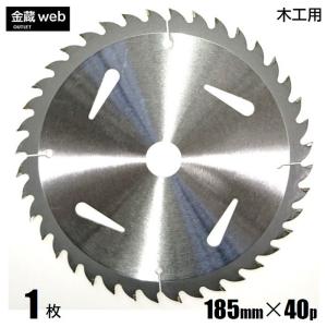 木工用チップソー 外径185mm 刃数40P アウトレット (1枚) 仮枠用 解体作業用 一般木材用 合板用 電気丸ノコ用 充電式丸ノコ用 丸鋸 替刃