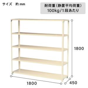 アイボリー スチール棚セット No.4 幅18...の詳細画像1